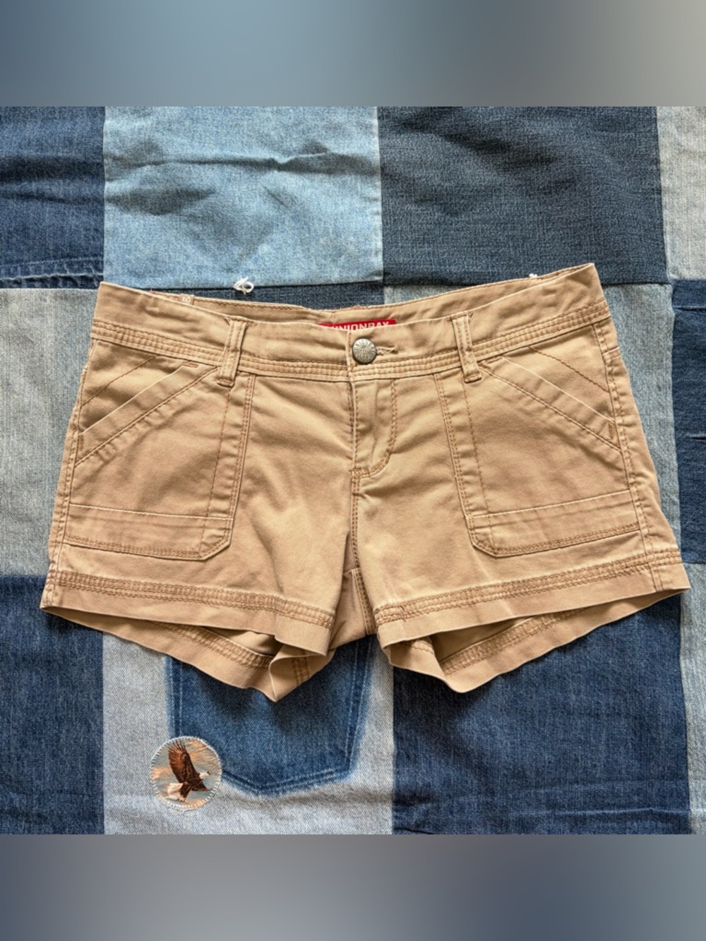 VTG Y2K Union Bay Low Rise Mini Shorts Tan Size 5